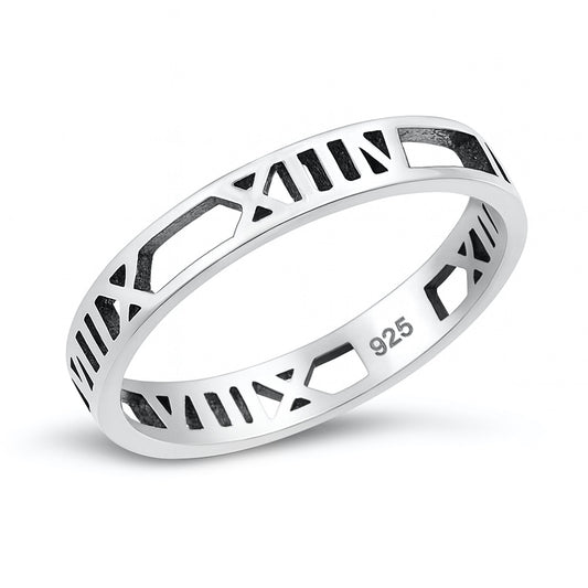 Silver Ring - Roman Numeral Band