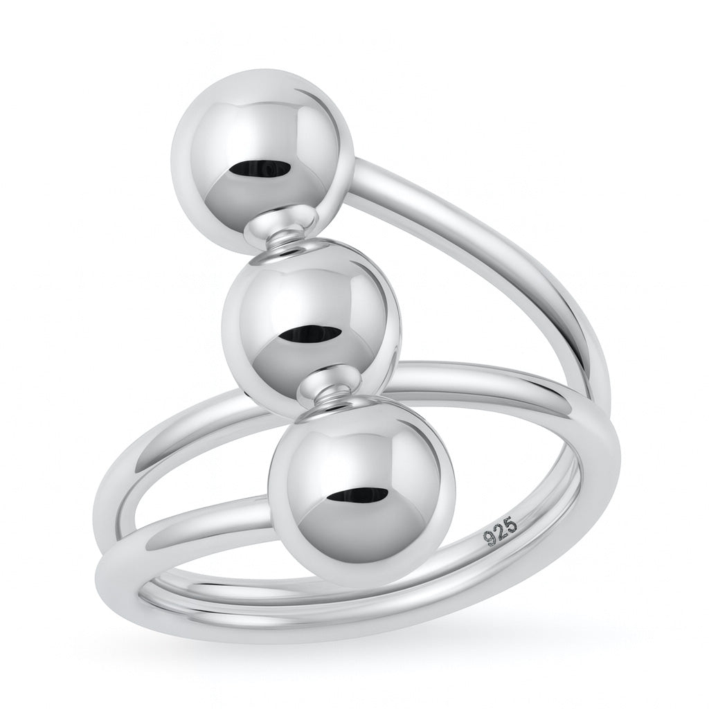 Silver 3-Ball Ring