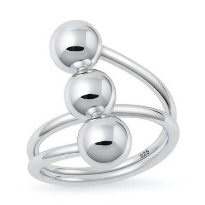 Silver 3-Ball Ring