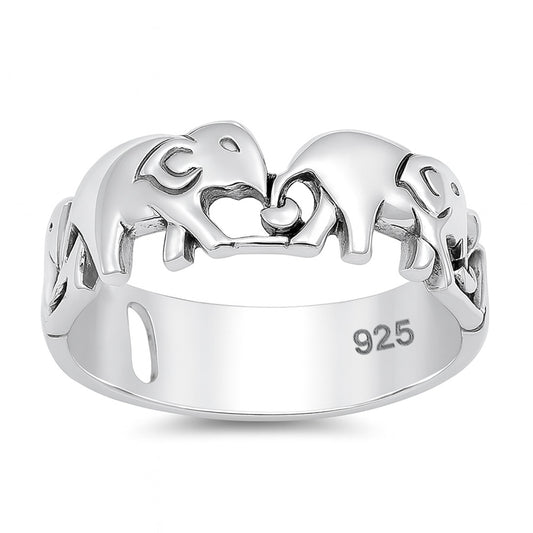 Silver Ring - Elephants