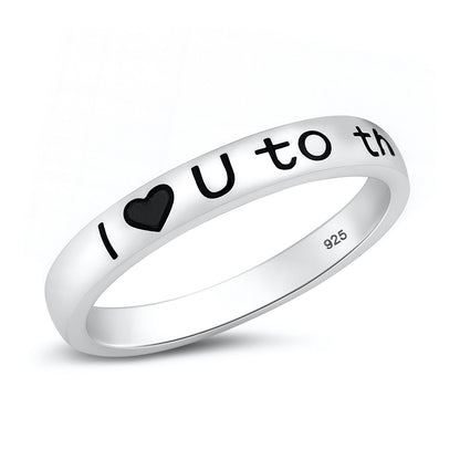 Silver Ring - Moon and Back