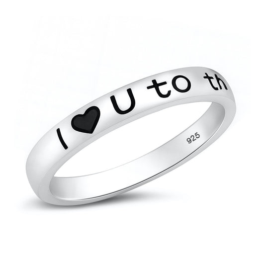 Silver Ring - Moon and Back