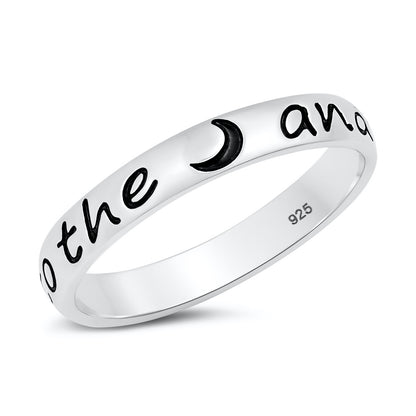 Silver Ring - Moon and Back