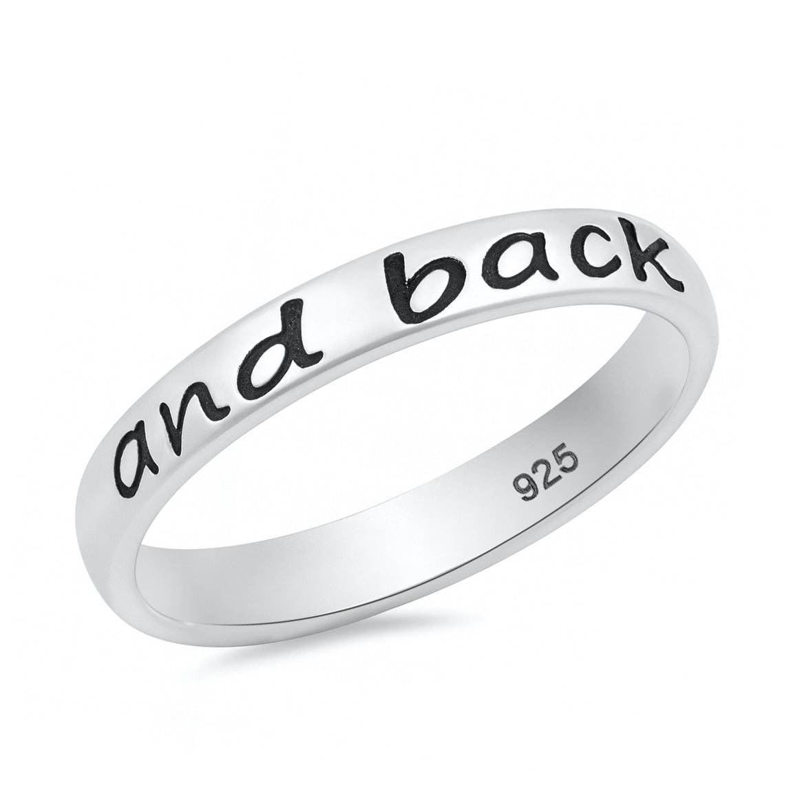 Silver Ring - Moon and Back