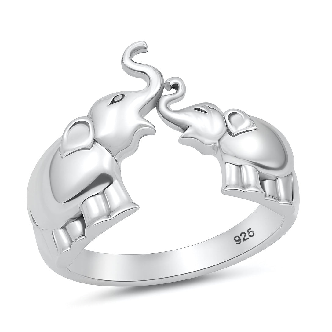 Silver Ring - Elephants