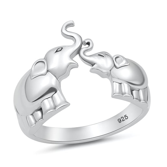 Silver Ring - Elephants