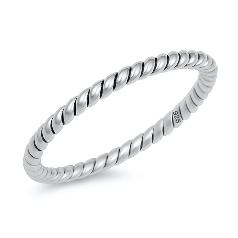 Silver Twisted Band Ring