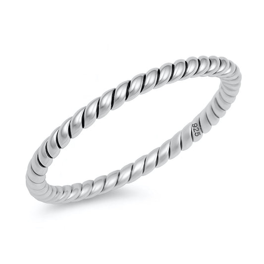 Silver Twisted Band Ring