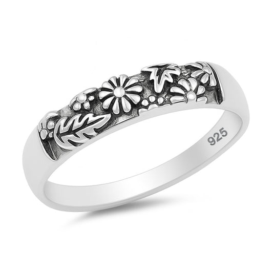 Silver Ring - Flowers