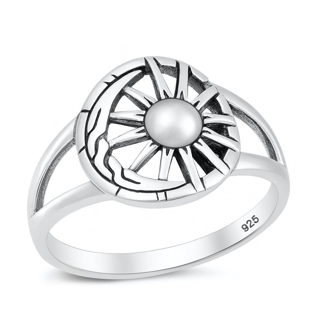 Silver Ring - Celtic Moon and Sun