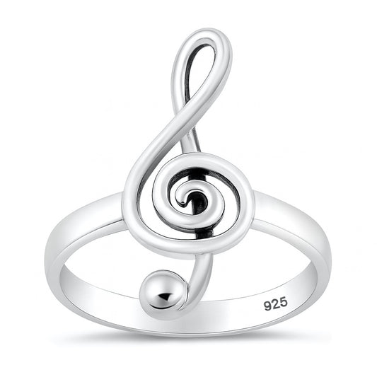 Silver Ring - Music Note