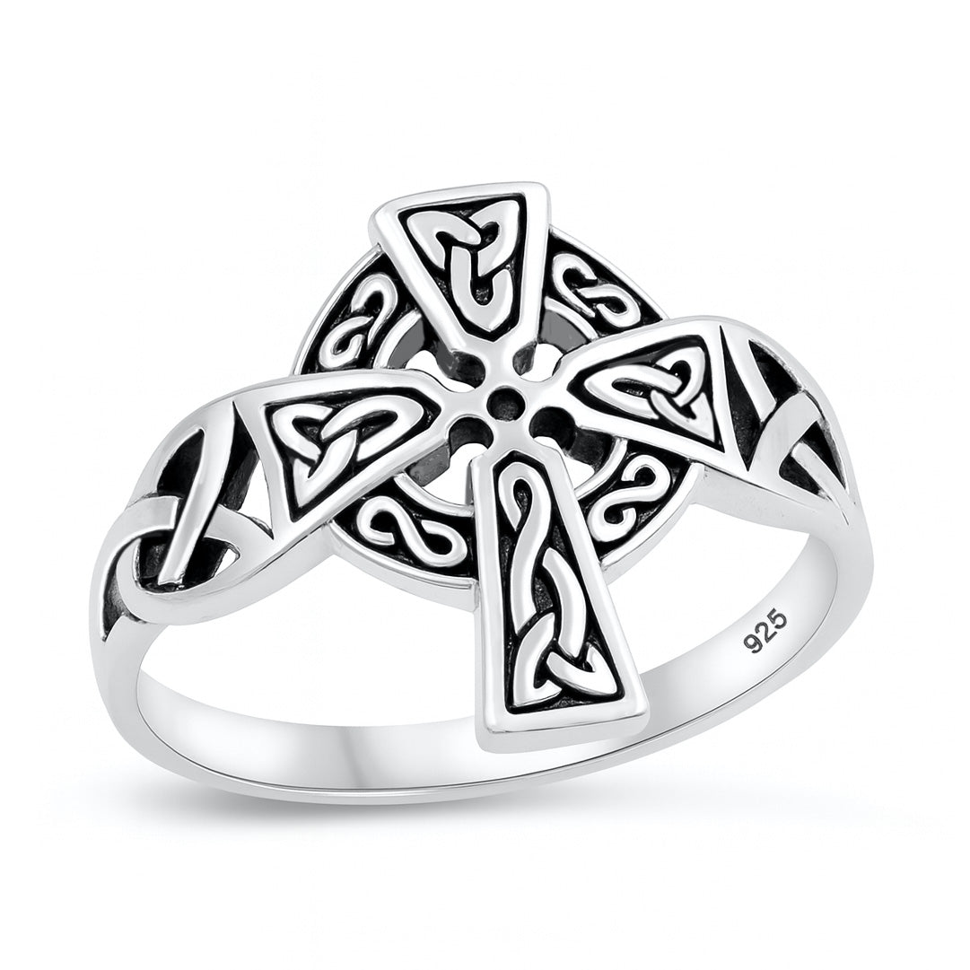 Silver Celtic Cross Ring