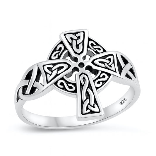 Silver Celtic Cross Ring