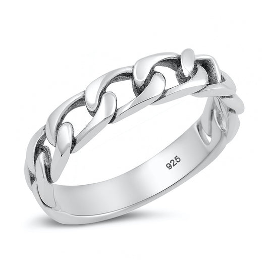 Silver Ring - Chain Link