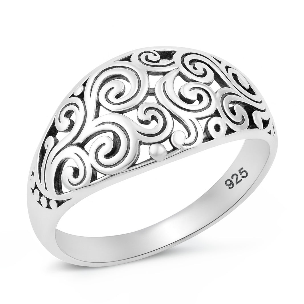 Silver Filifgree Dome Ring