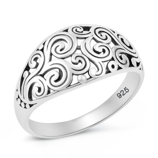 Silver Filifgree Dome Ring