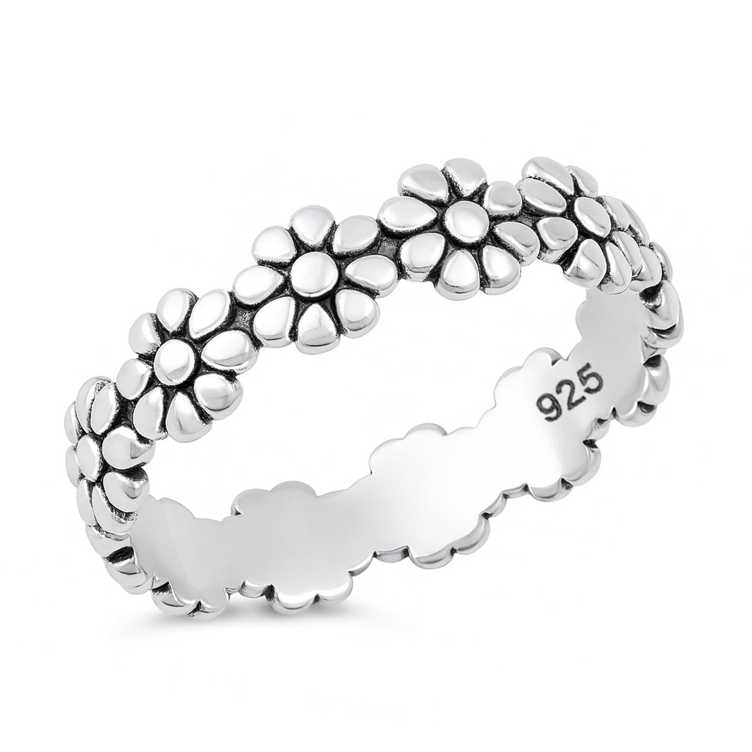 Silver Ring - Flowers