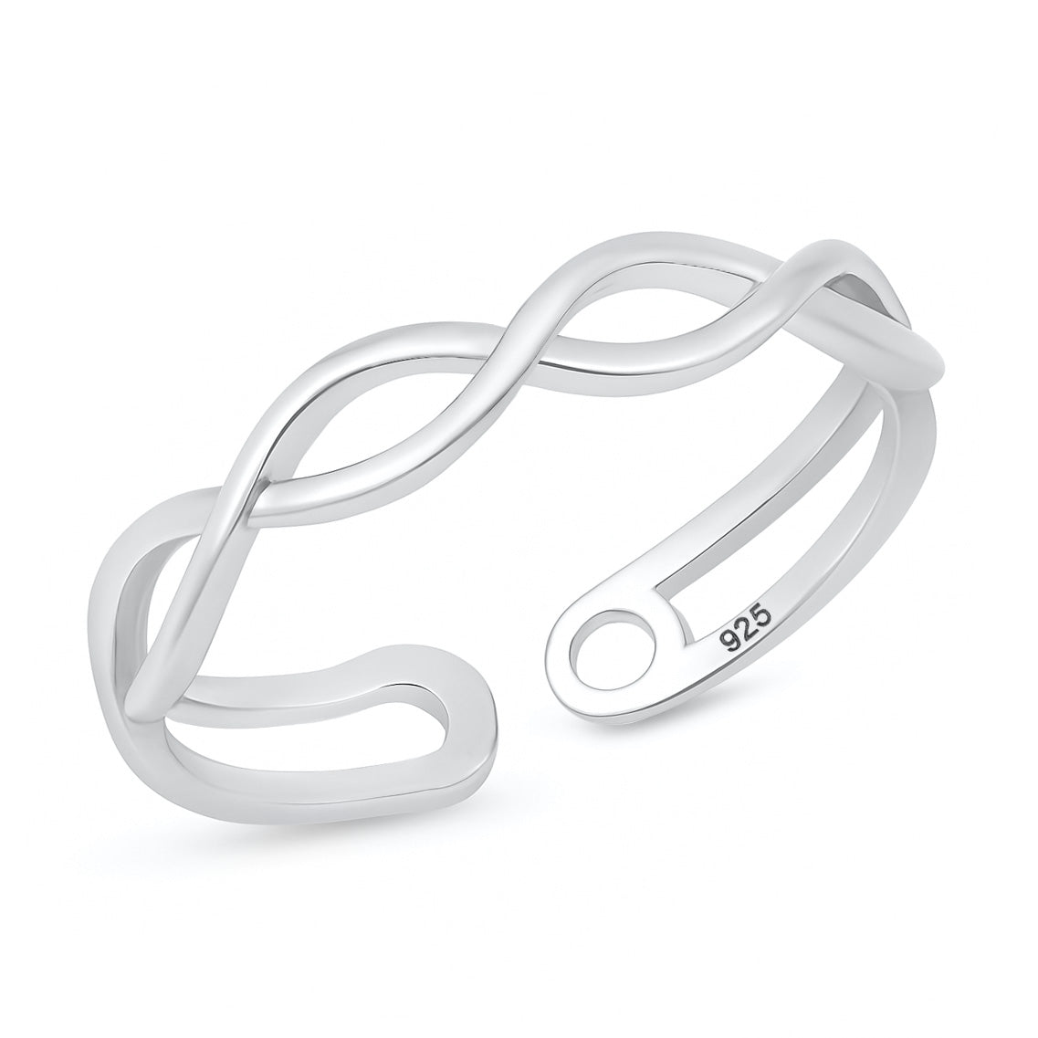 Silver Twist Infinity Band Ring
