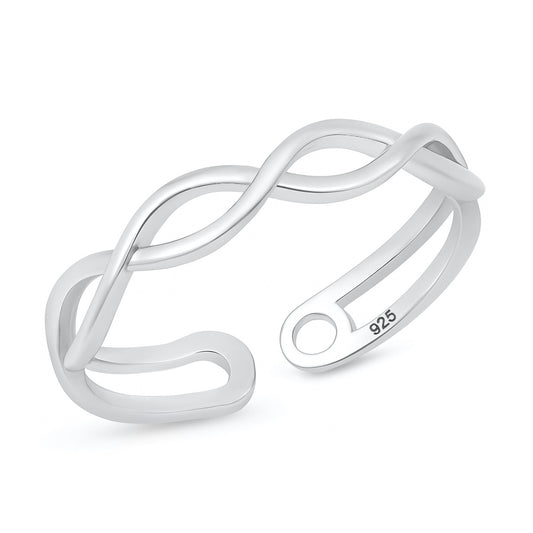 Silver Twist Infinity Band Ring