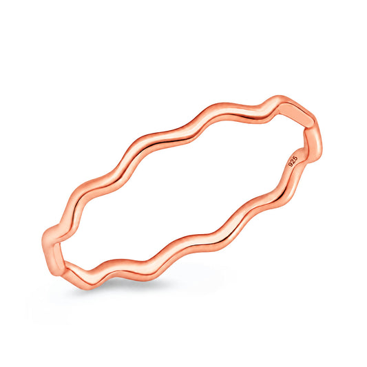 Silver Wavy Band Ring