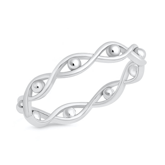 Silver Evil Eye Band Ring