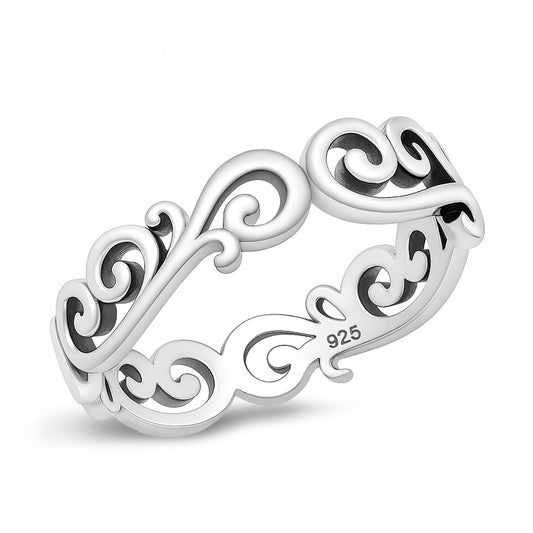 Silver Filigree Scroll Ring