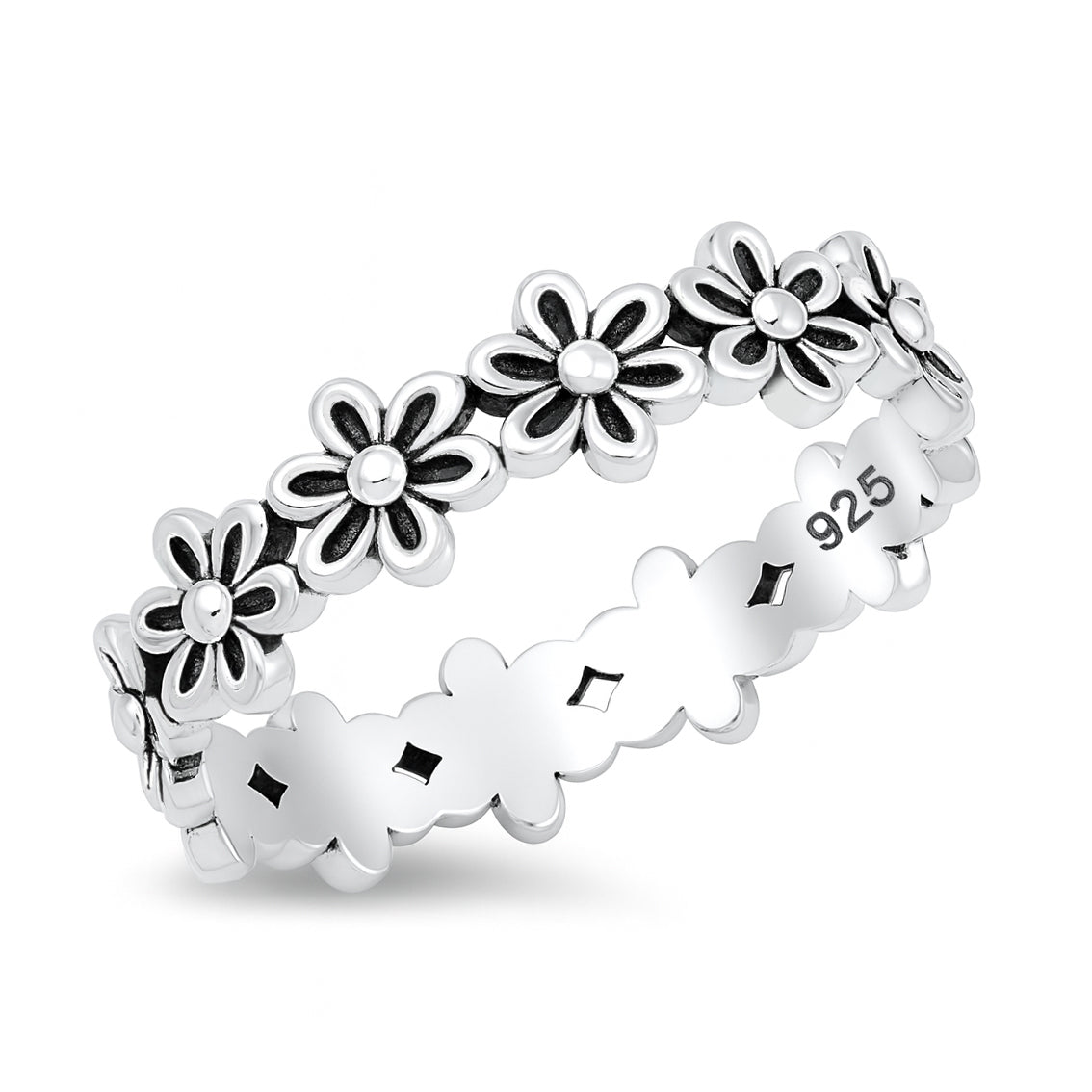 Silver Ring - Flowers
