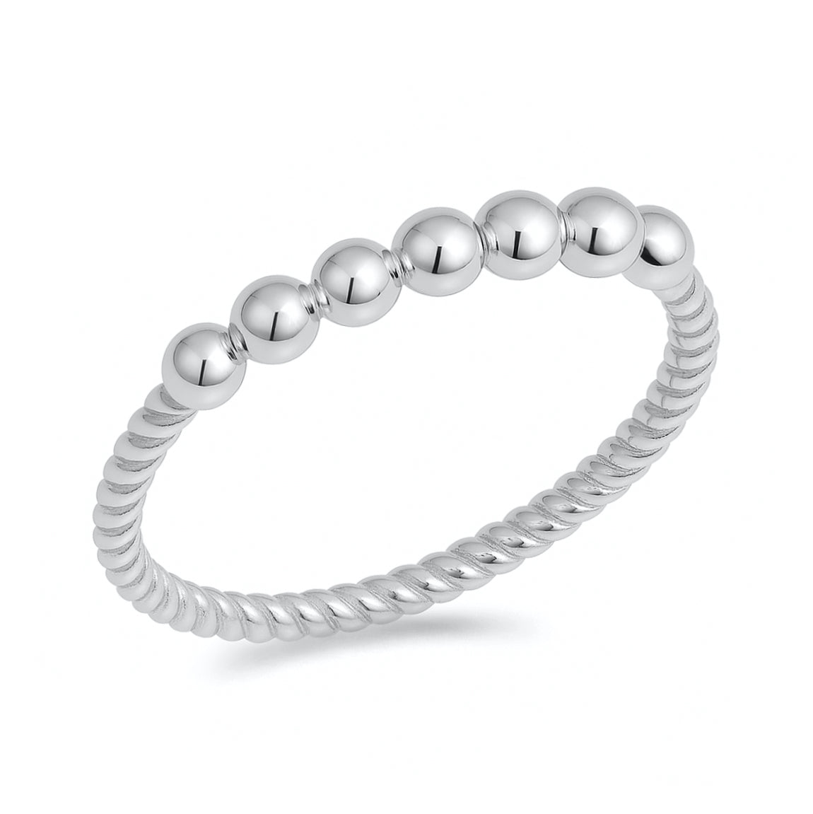 Silver Bead rope Ring