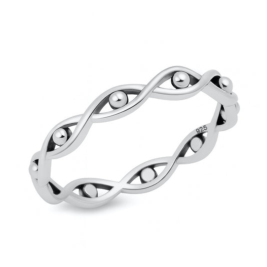 Silver Infinity Bead Ring