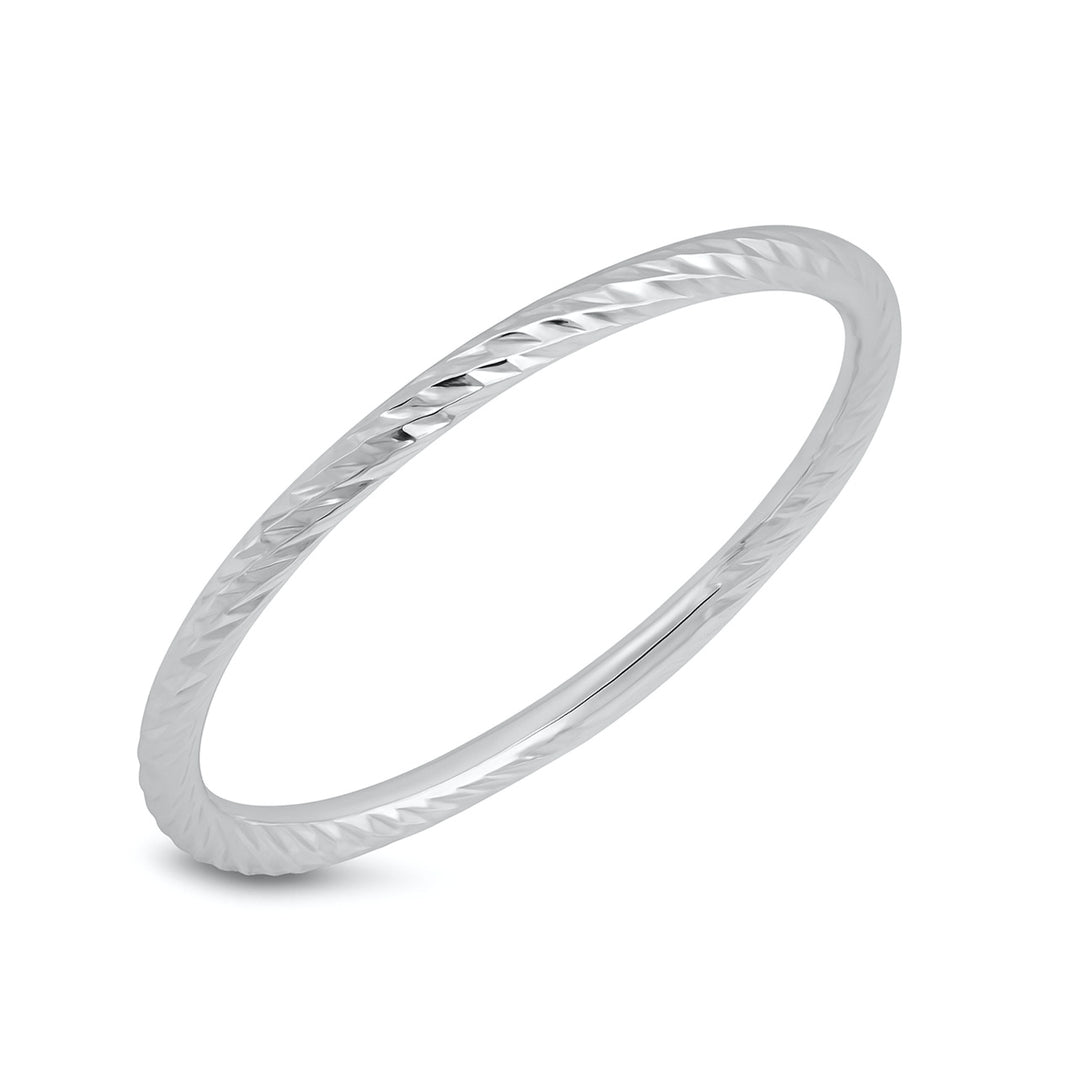 Silver Diamond Cut Band Ring