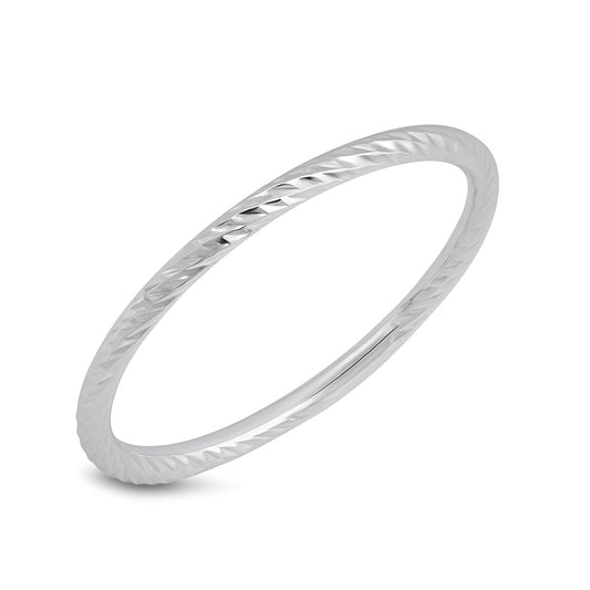 Silver Diamond Cut Band Ring