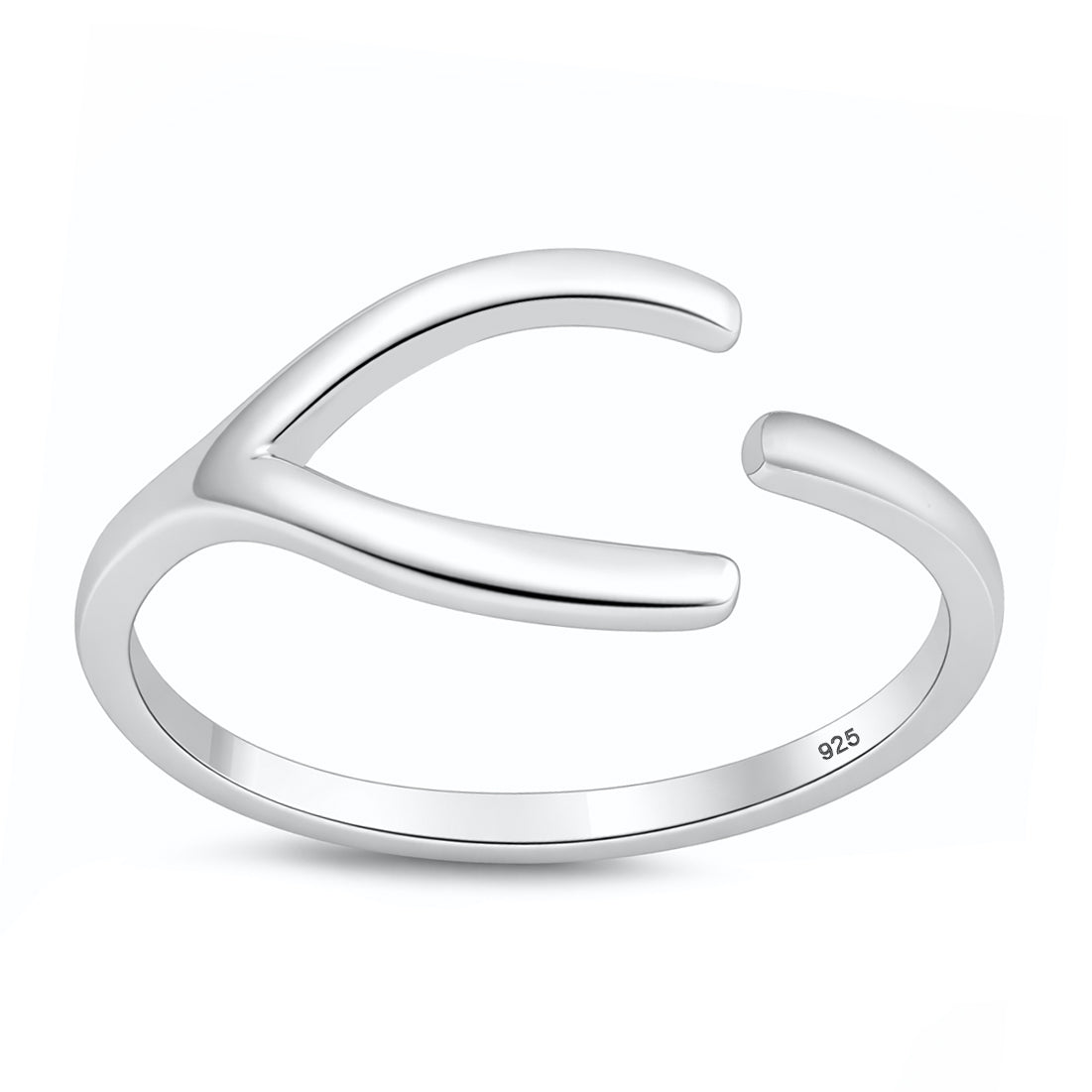 Silver Ring - Wraparound Wishbone