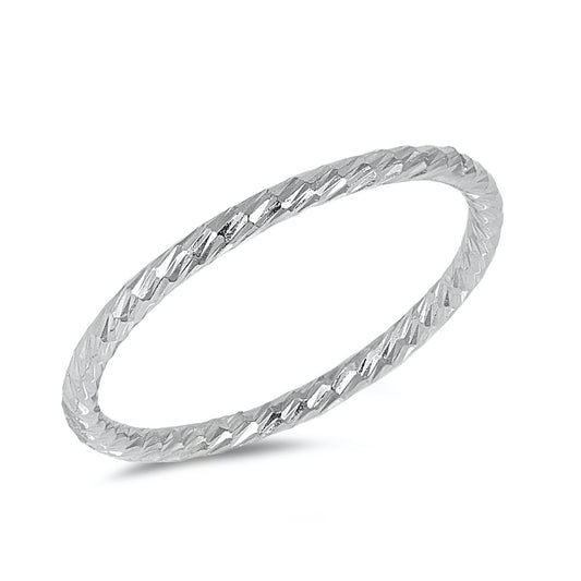Silver Diamond Cut Band Ring