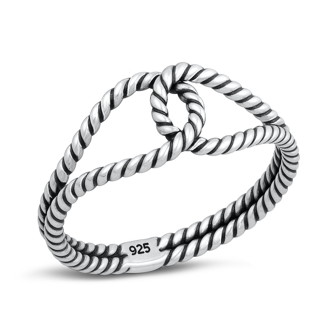 Silver Rope Knot Ring