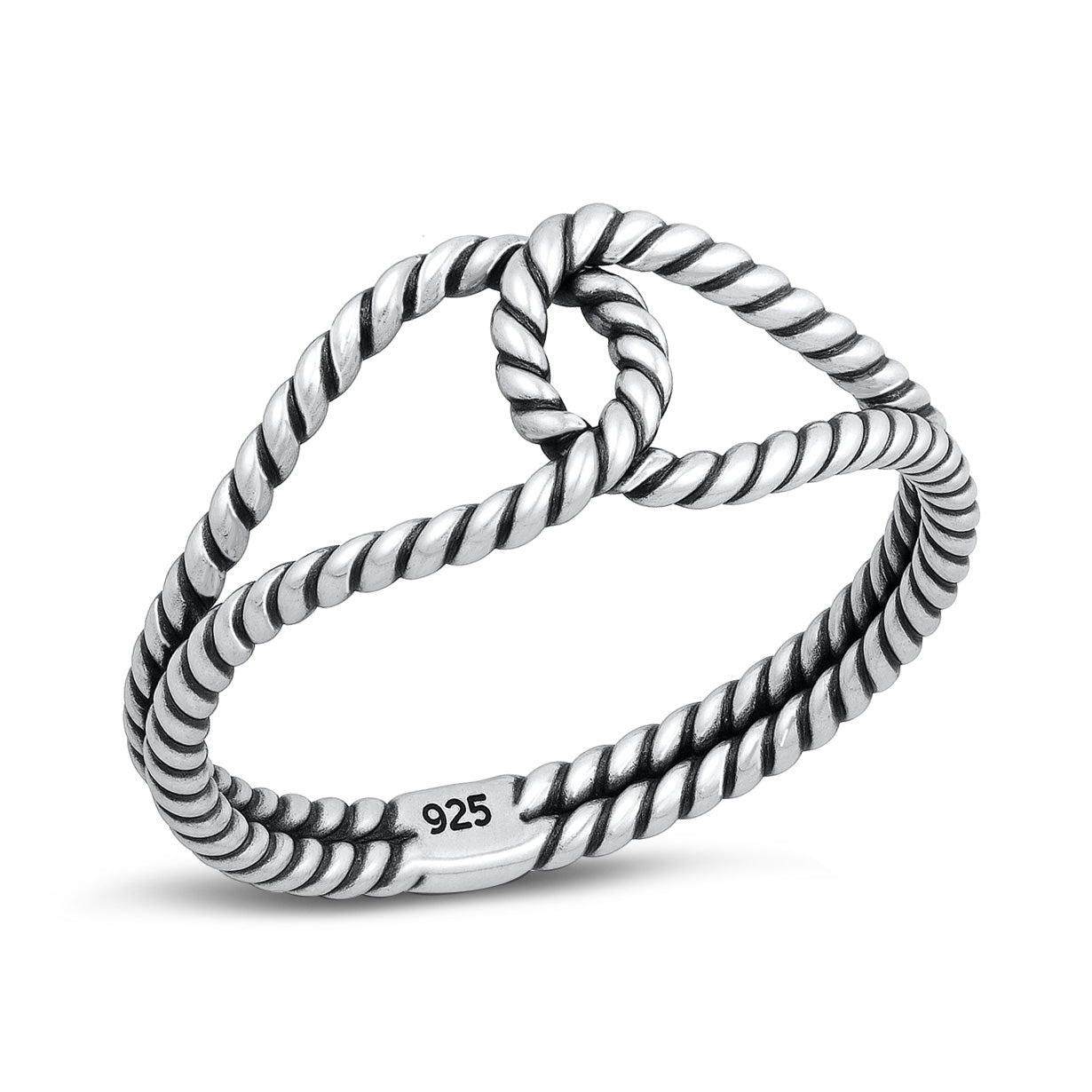 Silver Rope Knot Ring