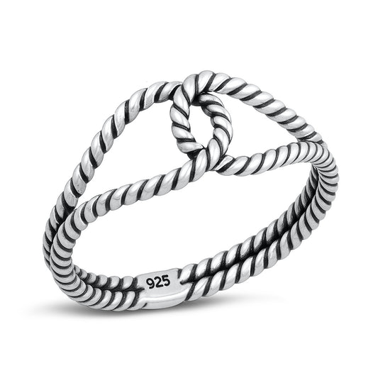 Silver Rope Knot Ring