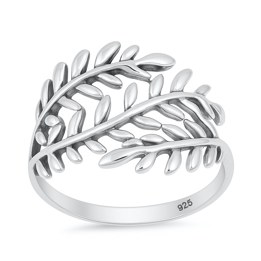 Silver Ring - Wraparound Leaf