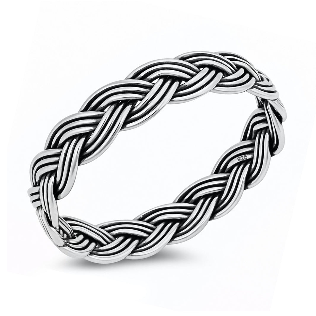 Silver Ring - Braided Rope
