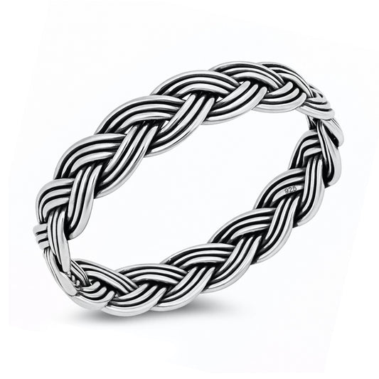 Silver Ring - Braided Rope