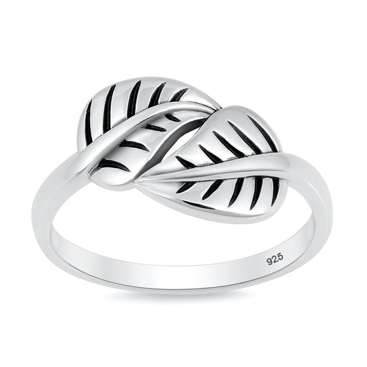 Silver Ring - Wraparound Leaf