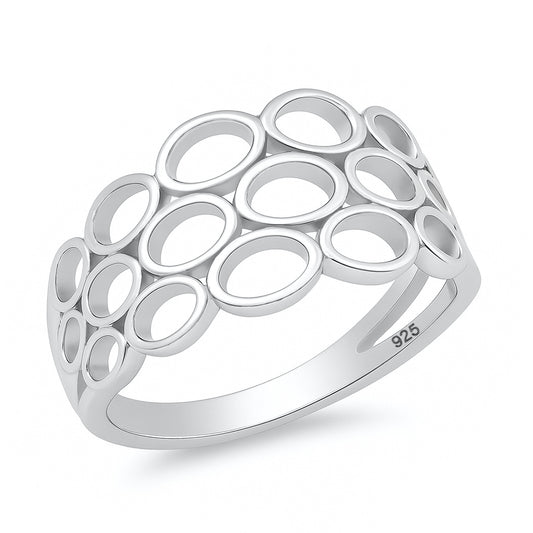 Silver Ring - Honey Comb