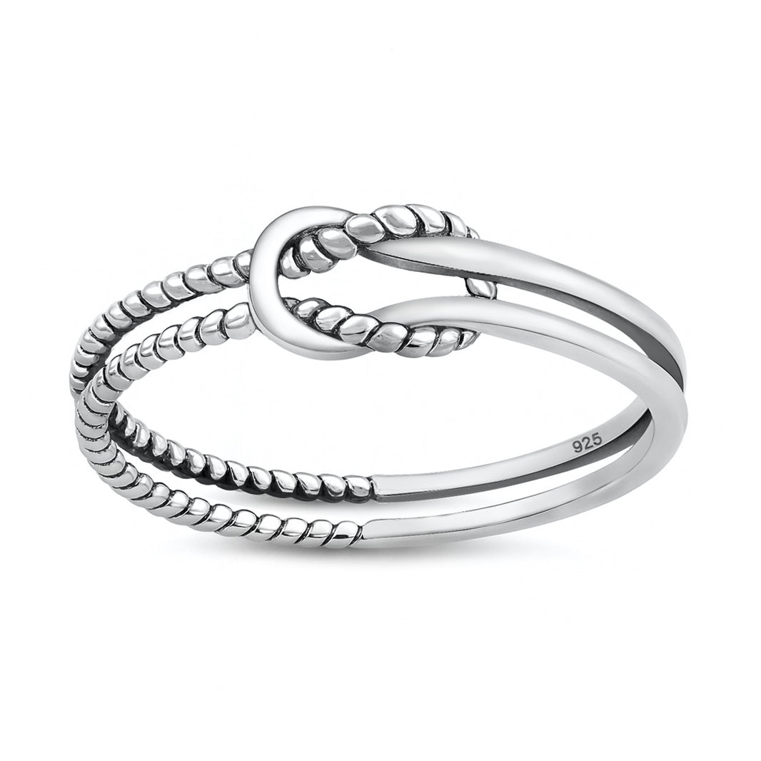 Silver Ring - Roped Knot