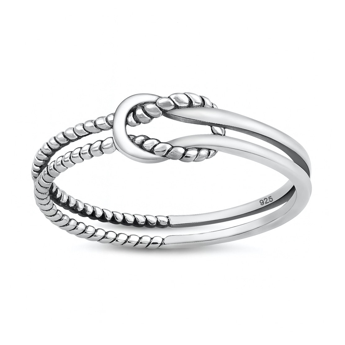 Silver Ring - Roped Knot