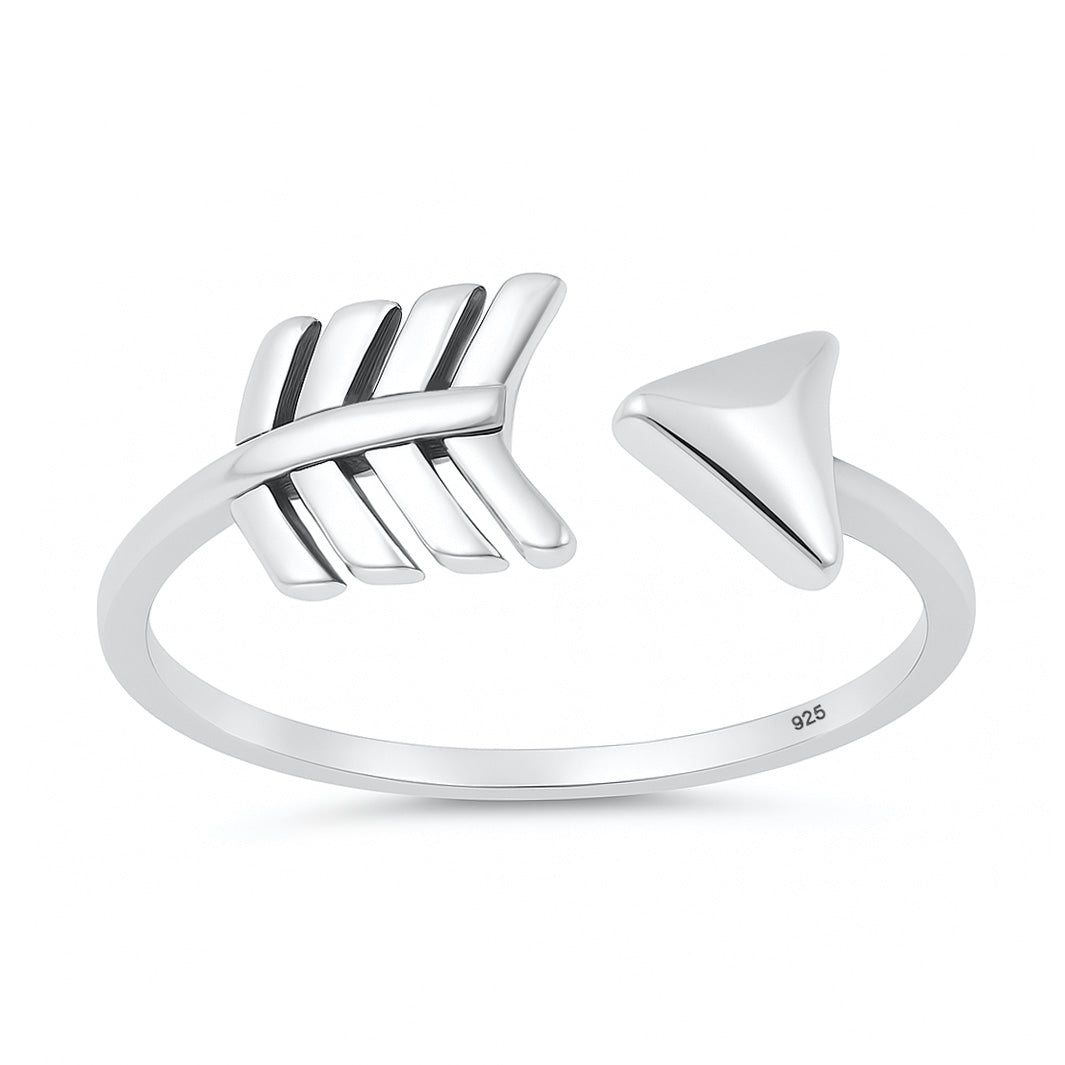 Silver Ring - Open Arrow