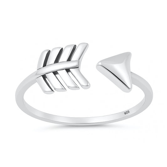 Silver Ring - Open Arrow