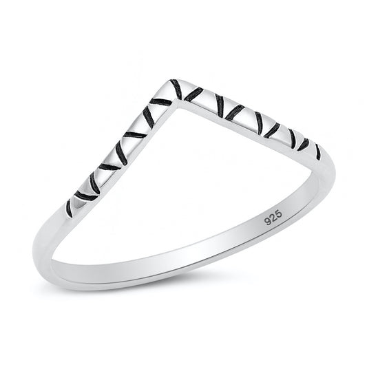 Silver Ring - V Shape