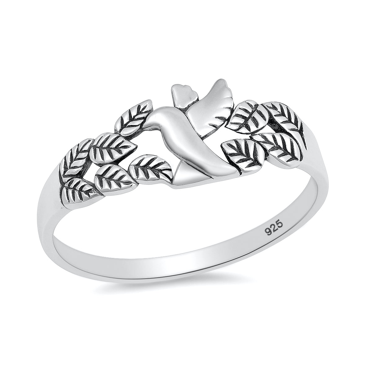 Silver CZ Ring - Flying Dove