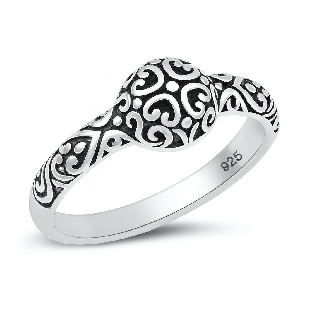 Silver CZ Ring - Bali Design