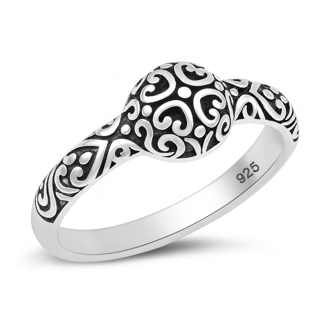 Silver CZ Ring - Bali Design