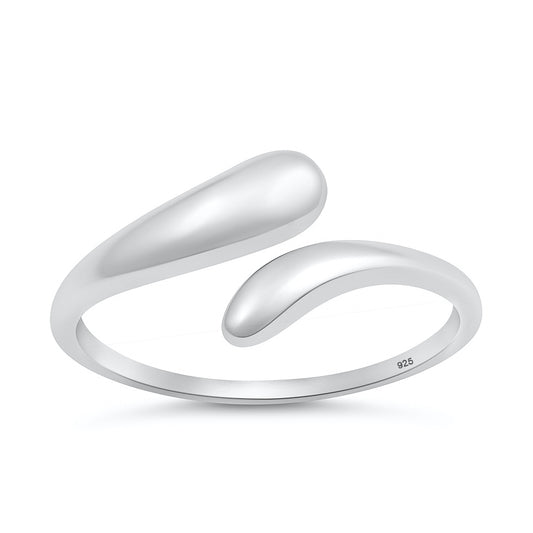 Silver Teardrop Wrap Ring